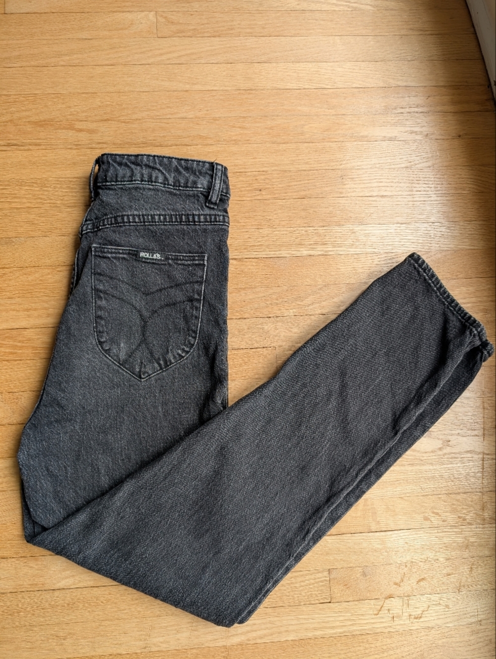 Rolla’s Dusters High Rise Slim Jeans in Washed Black - Size 28